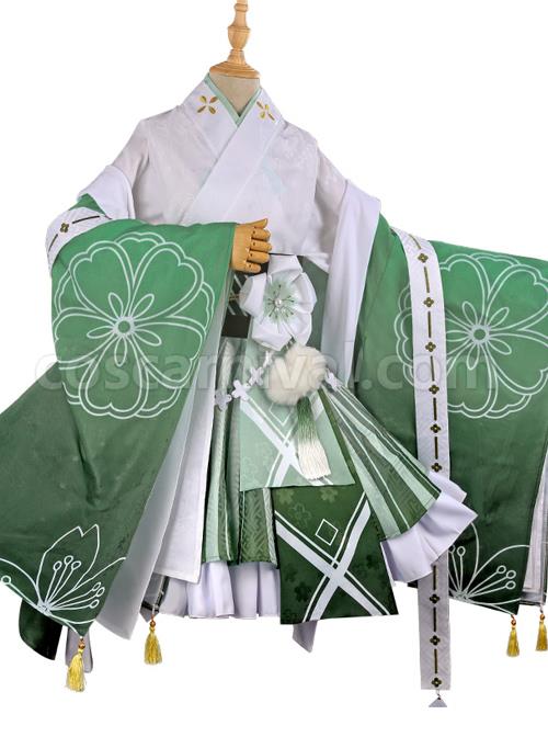 Japanese-Style-Cherry-Blossom-Jacquard-Classic-Lolita-Flower-Festival-Green-Kimono-coscarnival-3863