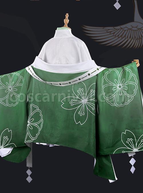 Japanese-Style-Cherry-Blossom-Jacquard-Classic-Lolita-Flower-Festival-Green-Kimono-coscarnival-3873