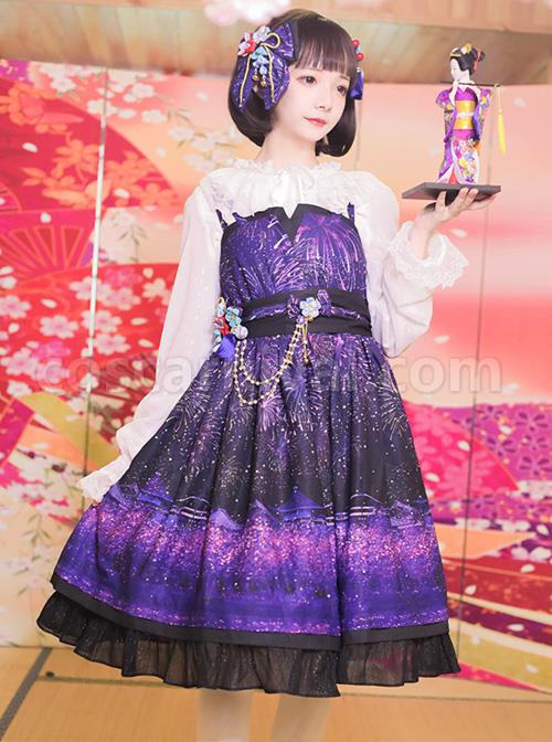 Japanese-Style-Sakura-Fireworks-Classic-Lolita-Sling-Dress-coscarnival-4583