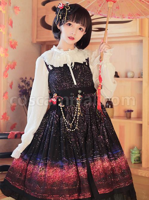 Japanese-Style-Sakura-Fireworks-Classic-Lolita-Sling-Dress-coscarnival-4585
