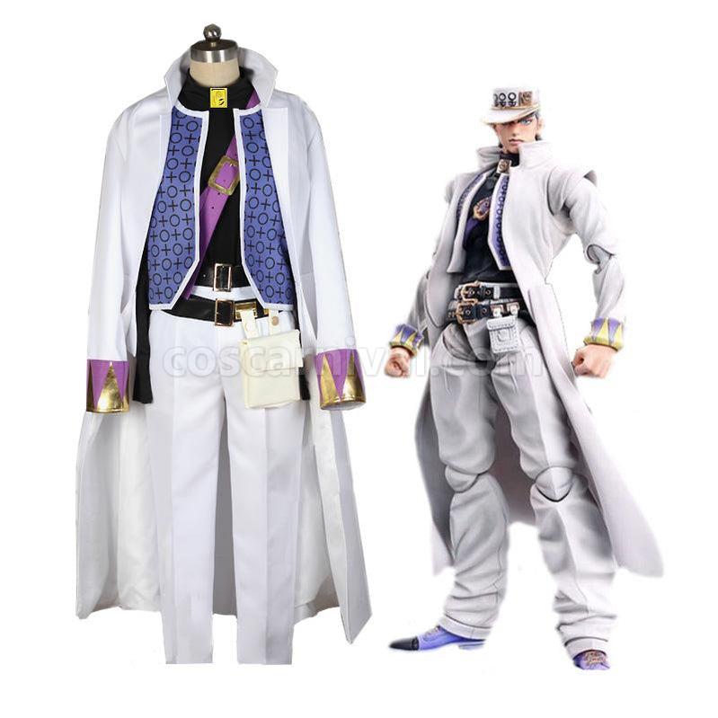 JoJo's Bizarre Adventure Diamond is Unbreakable Kujo Jotaro Cosplay Costume with Hat coscarnival011118570