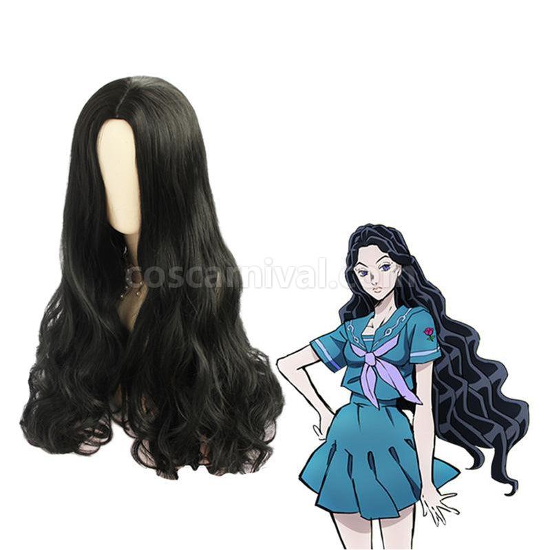 JoJo's Bizarre Adventure Diamond is Unbreakable Yamagishi Yukako Long Black Cosplay Wigs coscarnival011118655