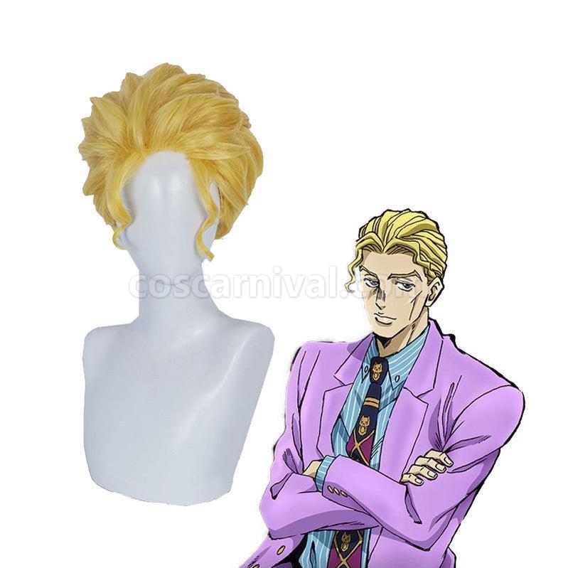 JoJo's Bizarre Adventure Diamond is Unbreakable Yoshikage Kira Short Blond Cosplay Wigs coscarnival011118665