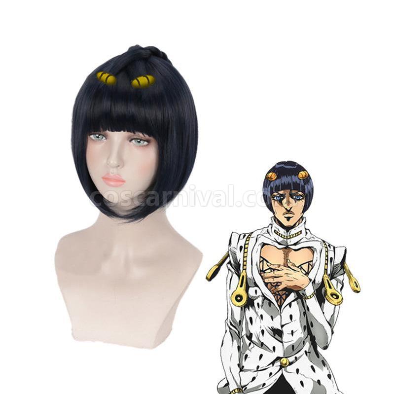 JoJo's Bizarre Adventure Golden Wind Bruno Bucciarati Short Black Cosplay Wigs coscarnival011118704
