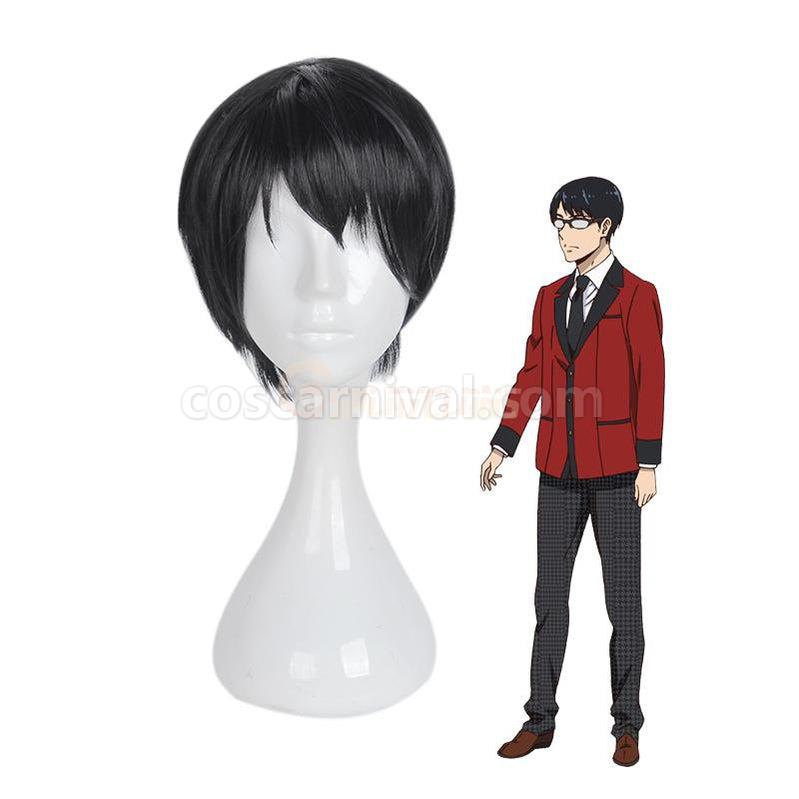 Kakegurui Kaede Manyuda Short Black Men Cosplay Wigs coscarnival011118349