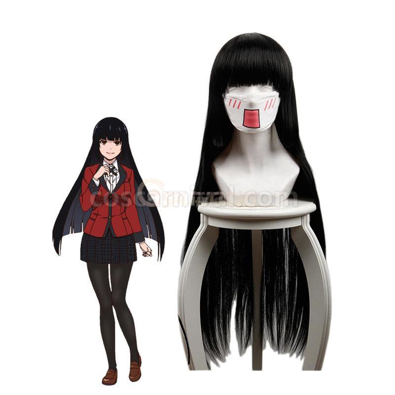 Kakegurui Yumeko Jabami 80cm Long Straight Black Cosplay Wig coscarnival011118432