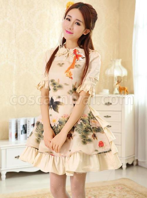 Koi-And-Lotus-Flower-Chinese-Style-Lolita-Short-Sleeve-Dress-coscarnival-4589