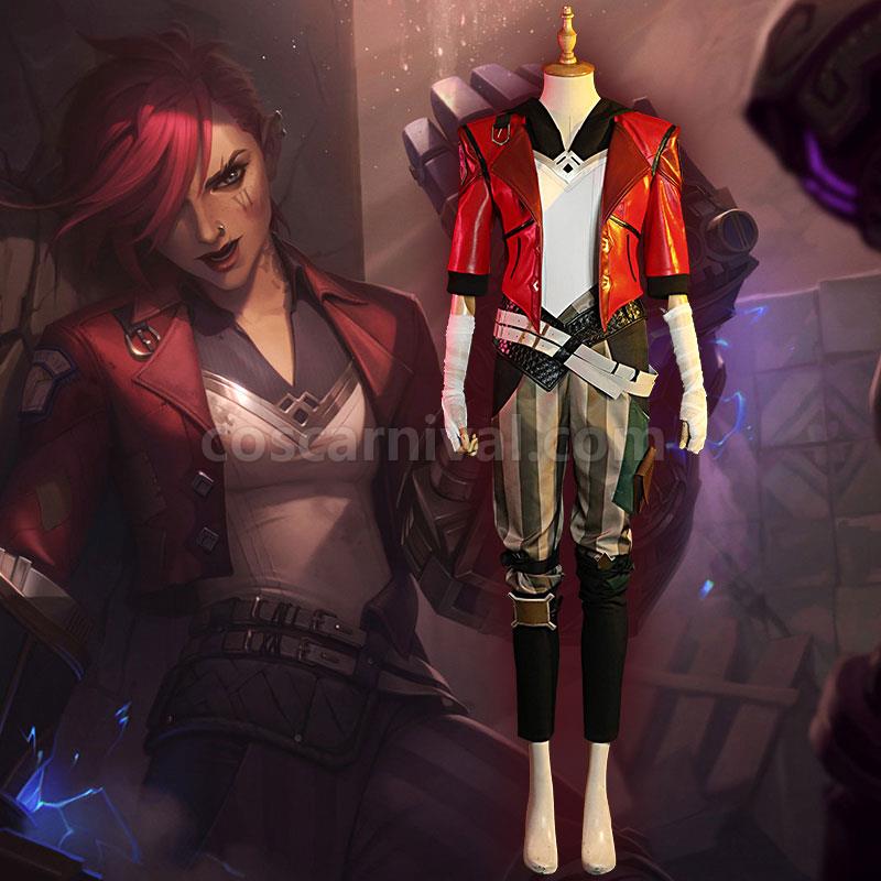 LOL Arcane Vi Fullset Cosplay Costume coscarnival01118593