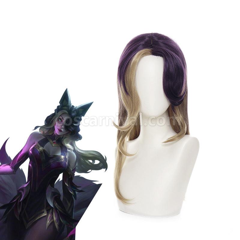 LOL Coven Ahri Purple Blonde Long Cosplay Wigs coscarnival01119825