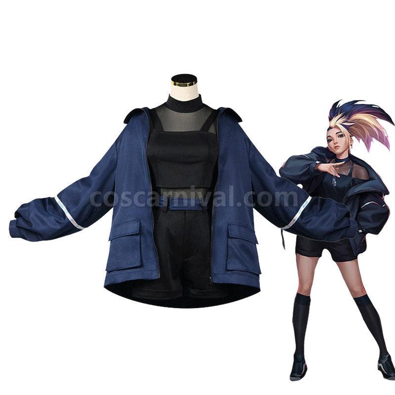 LOL KDA The Baddest Akali Fullset Cosplay Costumes coscarnival011114883