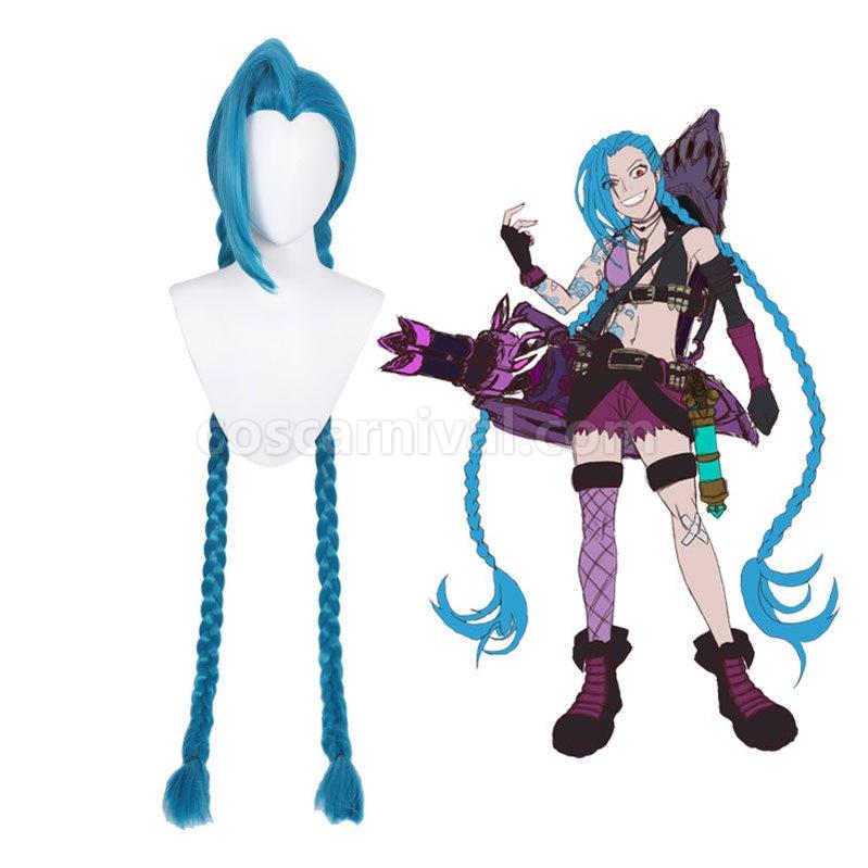 LOL League of Legends Jinx Long Blue Bunches Cosplay Wigs coscarnival011114503