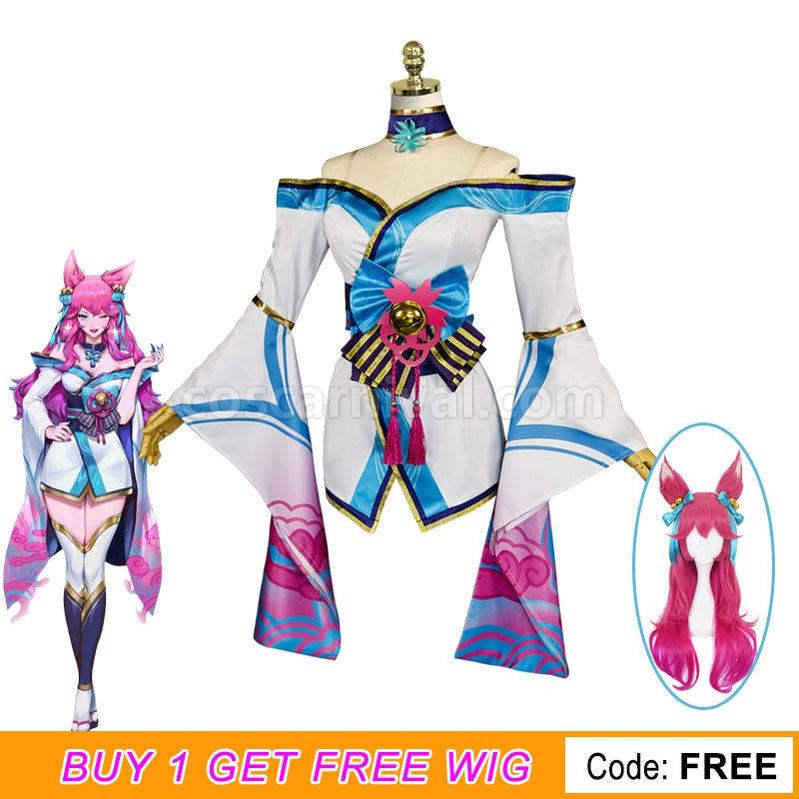 LOL Spirit Blossom Ahri Cosplay Costumes coscarnival011116125