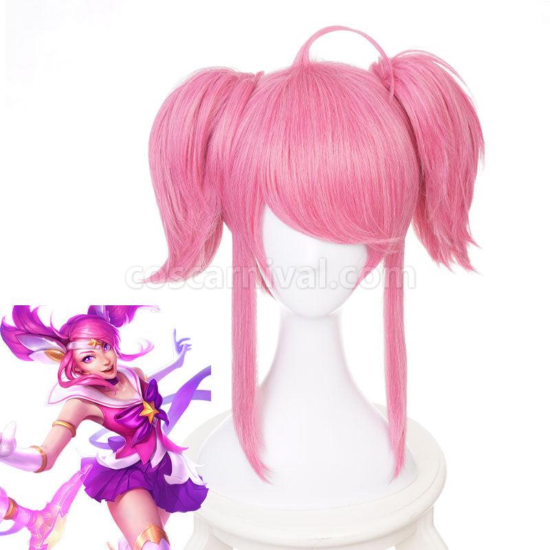 LOL Star Guardian Lux Pink Cosplay Wigs coscarnival01117090