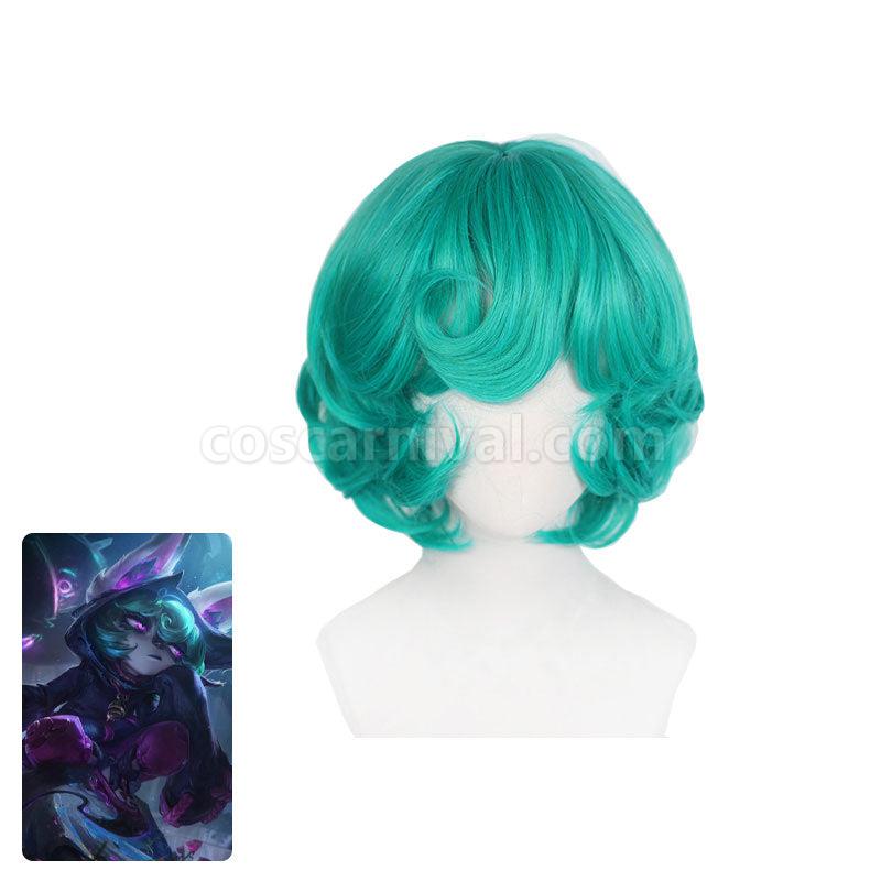 LOL The Gloomist Vex Green Short Wavy Cosplay Wigs coscarnival01118857