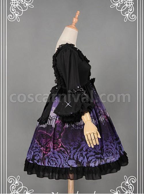 Lace Decorated Square Collar Flouncey Lolita Available - Butterfly Cemetery by Souffle Song coscarnival