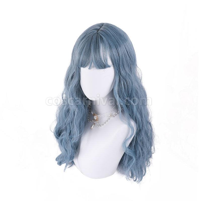 Ladies Fashion Long Blue Wavy Sweet Lolita Wig coscarnival011112116