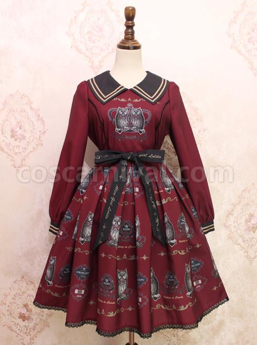 Lapel-Owl-Pattern-Classic-Lolita-Long-Sleeve-Dress-coscarnival-4582