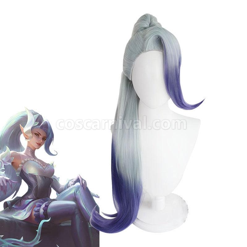 League Of Legends LOL Crystal Rose Zyra Green Gradient Blue Purple Cosplay Wig coscarnival011110771