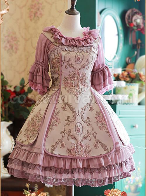 Light-Purple-Chiffon-Tridimensional-Embroidery-Cake-Skirt-coscarnival-3930