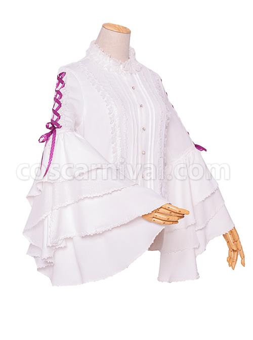 Little Rose Series Elegant Gorgeous Stand Collar Classic Lolita Long Sleeve Shirt coscarnival