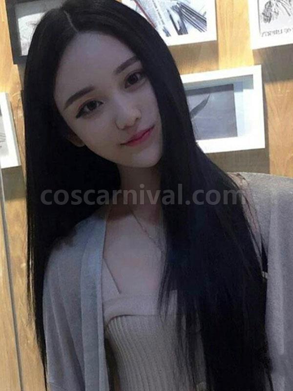 黒ロリータ ウィッグ ロング ストレート ロリータ ヘア ウィッグ cocarnival