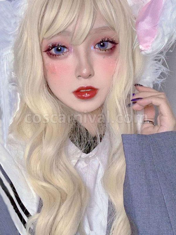 Long Lolita Wigs Curly Blonde Lolita Hair Wig With Bangs