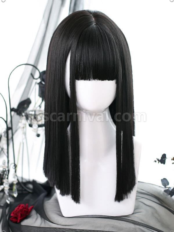 Harajuku Fashion Lolita Wigs Long Heat-resistant Fiber Black Lolita Accessories