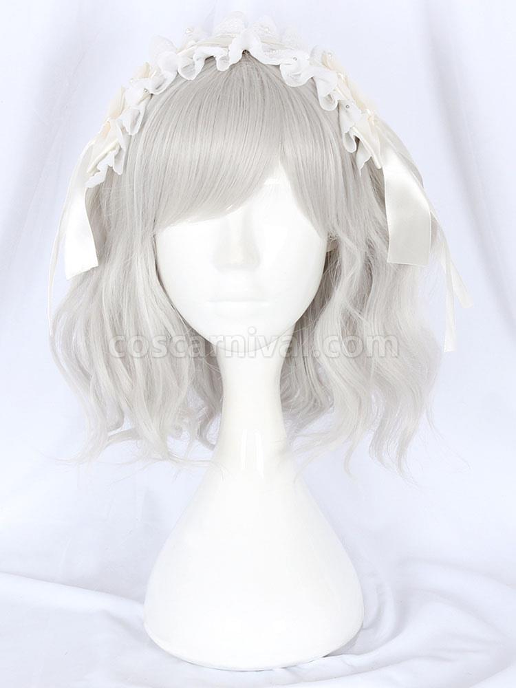 Sweet Lolita Wig Light Gray Fiber Fringe Lolita Accessories