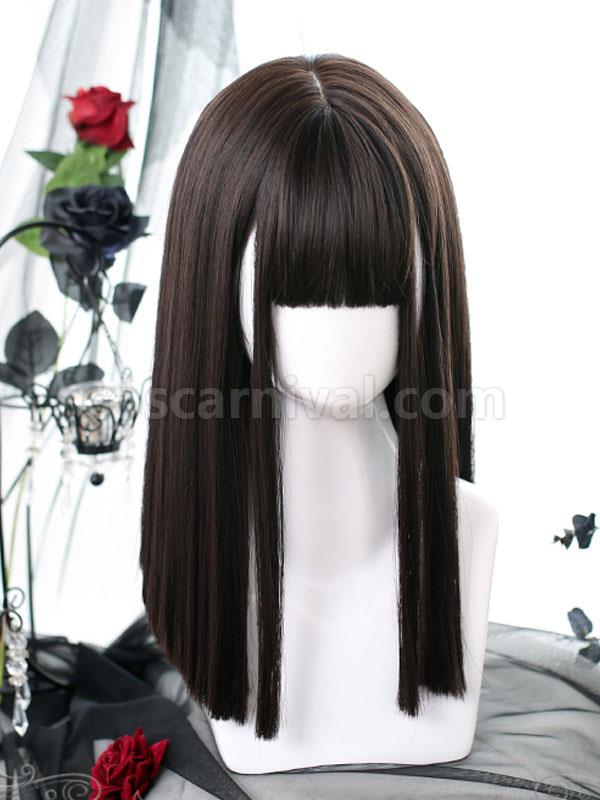 Harajuku Fashion Lolita Wigs Long Heat-resistant Fiber Black Lolita Accessories