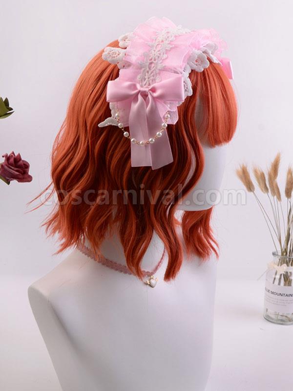 Sweet Lolita Wigs Orange Short Heat-resistant Fiber Lolita Accessories