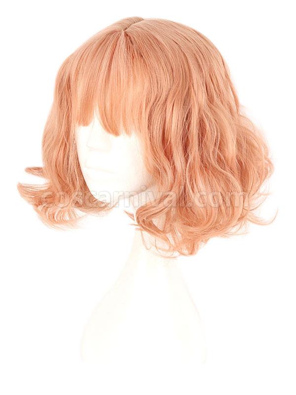 原宿ロリータ ウィッグ レイジー カール ブラント バング オレンジ ショート ウィッグ cocarnival
