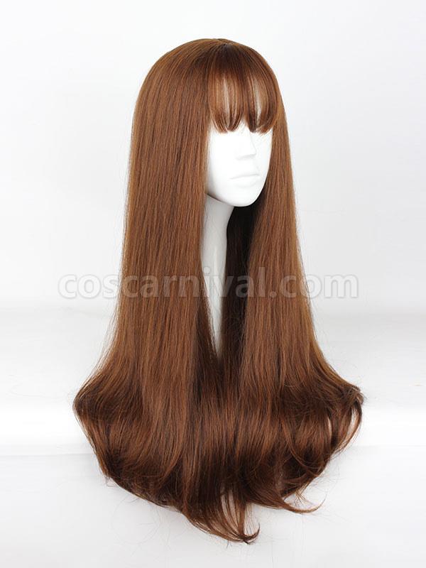 Sweet Lolita Wigs Long Straight Grey Synthetic Lolita Wig With Blunt Fringe