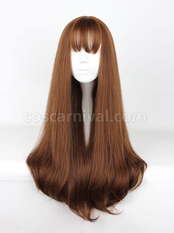 Sweet Lolita Wigs Long Straight Grey Synthetic Lolita Wig With Blunt Fringe