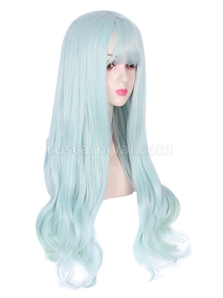 Sweet Lolita Wig Pastel Blue Fiber Flowers Lolita Accessories