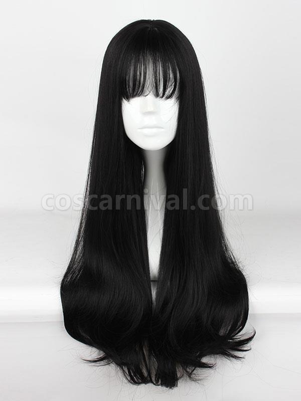 Sweet Lolita Wigs Long Straight Grey Synthetic Lolita Wig With Blunt Fringe