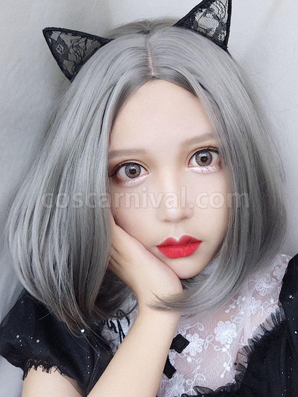 Harajuku Fashion Lolita Wig Gray Central Parting Lolita Hair Wigs