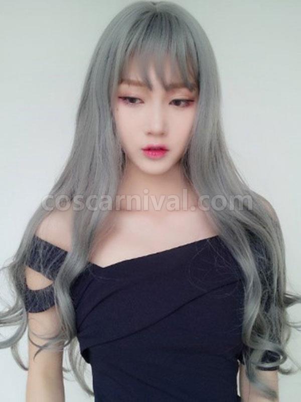 Harajuku Fashion Lolita Wigs Gray Long Heat Resistant Fiber Lolita Hair Wigs