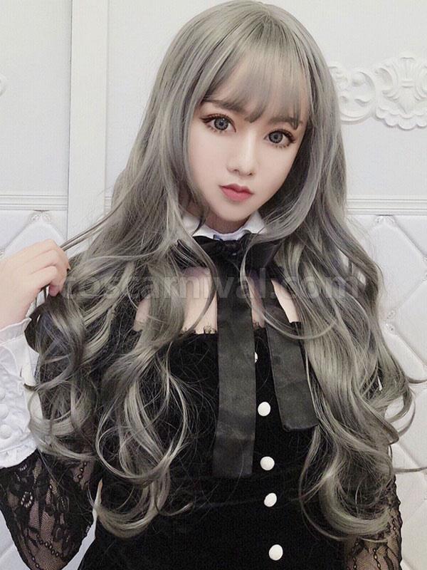 ロリータ ウィッグ ロング 耐熱 繊維 乱れ ウェーブ ロリータ ヘア ウィッグ coscarnival