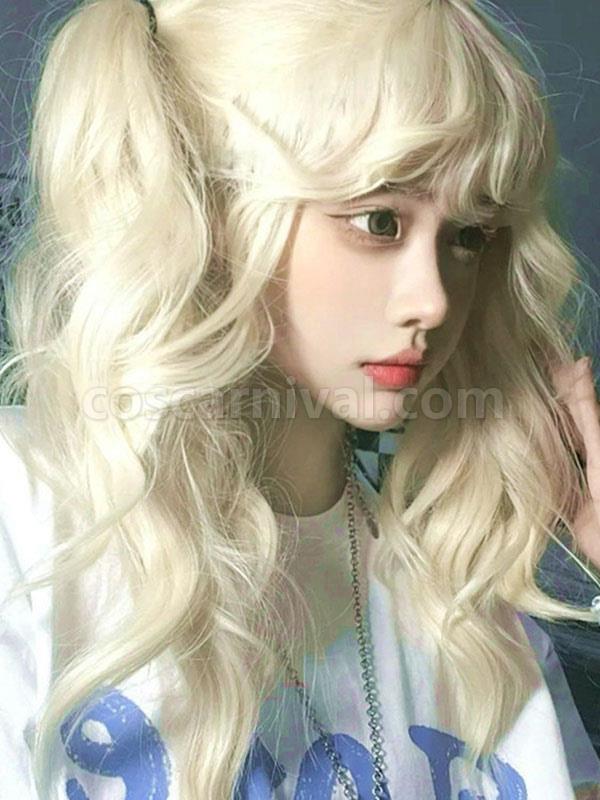 ROCOCO Style Lolita Wig Light Gold Long Heat-resistant Fiber Lolita Accessories