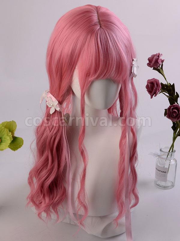 Harajuku Fashion Lolita Wig Pink Long Heat-resistant Fiber Lolita Accessories