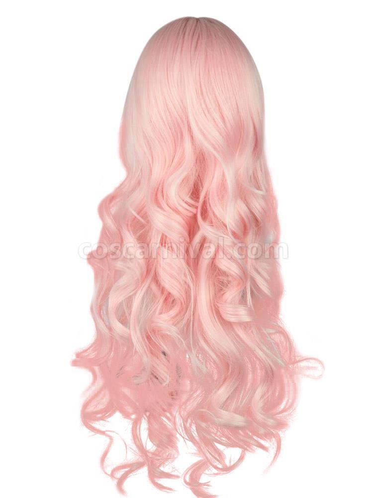 Light Pink Lolita Long Wig Curls Rayon Sideswept Bangs