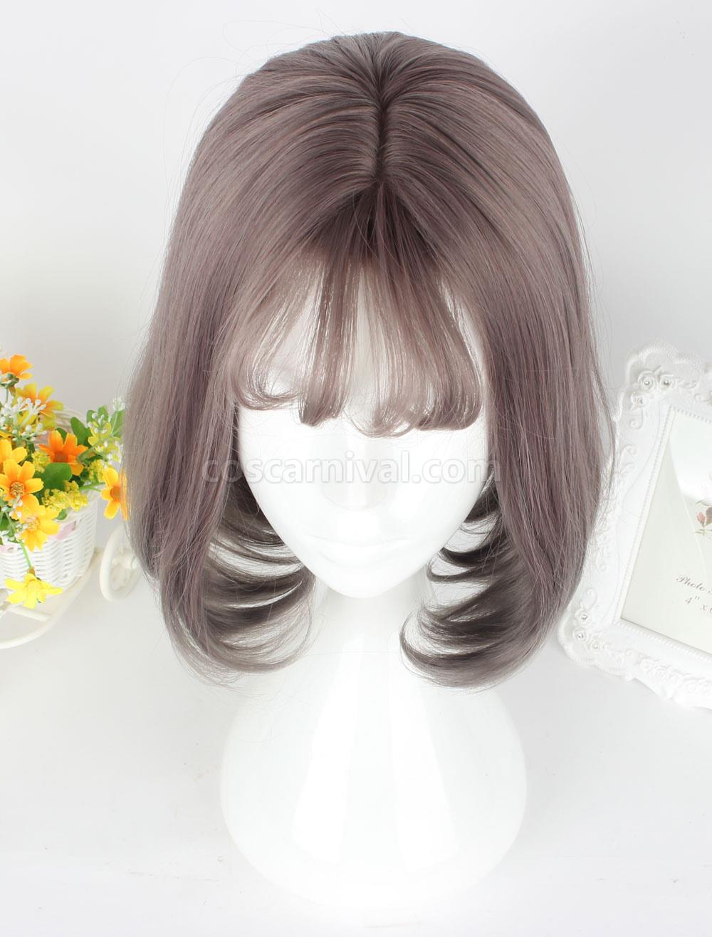 Sweet Lolita Wigs Flaxen Center Parting Short Pageboy Wigs With Bangs