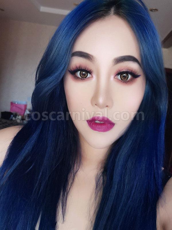 ROCOCO Style Lolita Wigs Long Heat-resistant Fiber Blue Lolita Accessories coscarnival