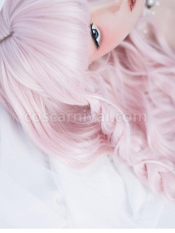 Sweet Lolita Wig Harajuku Blunt Bang Tousled Body Wave Soft Pink Lolita Wig