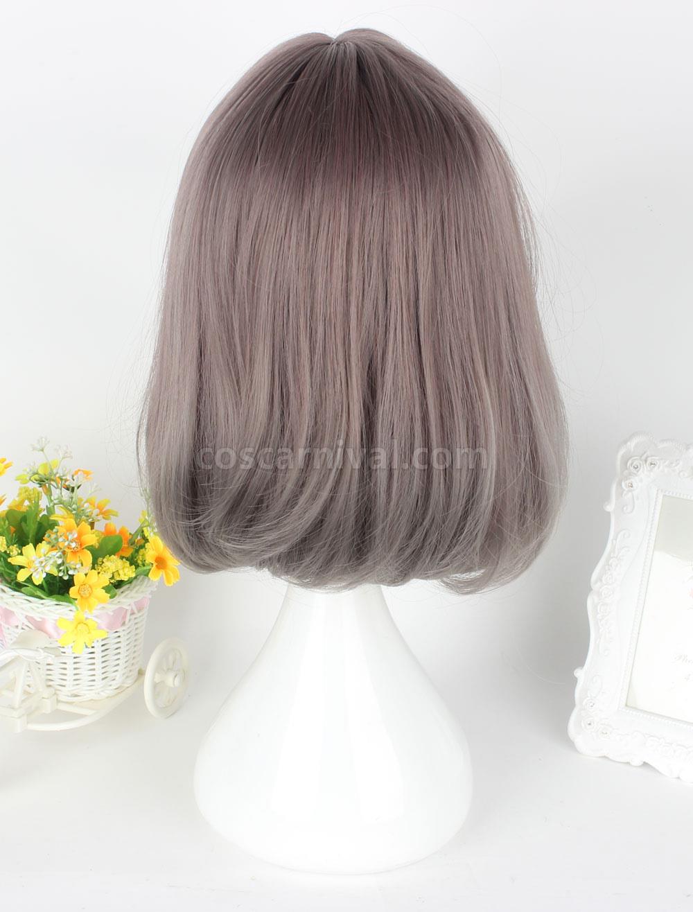 Sweet Lolita Wigs Flaxen Center Parting Short Pageboy Wigs With Bangs