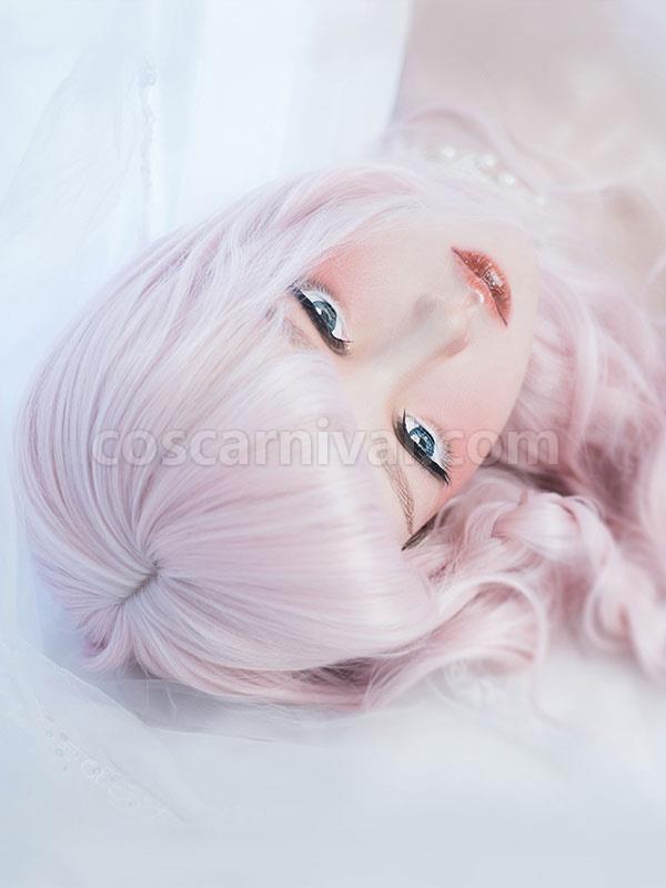 Sweet Lolita Wig Harajuku Blunt Bang Tousled Body Wave Soft Pink Lolita Wig