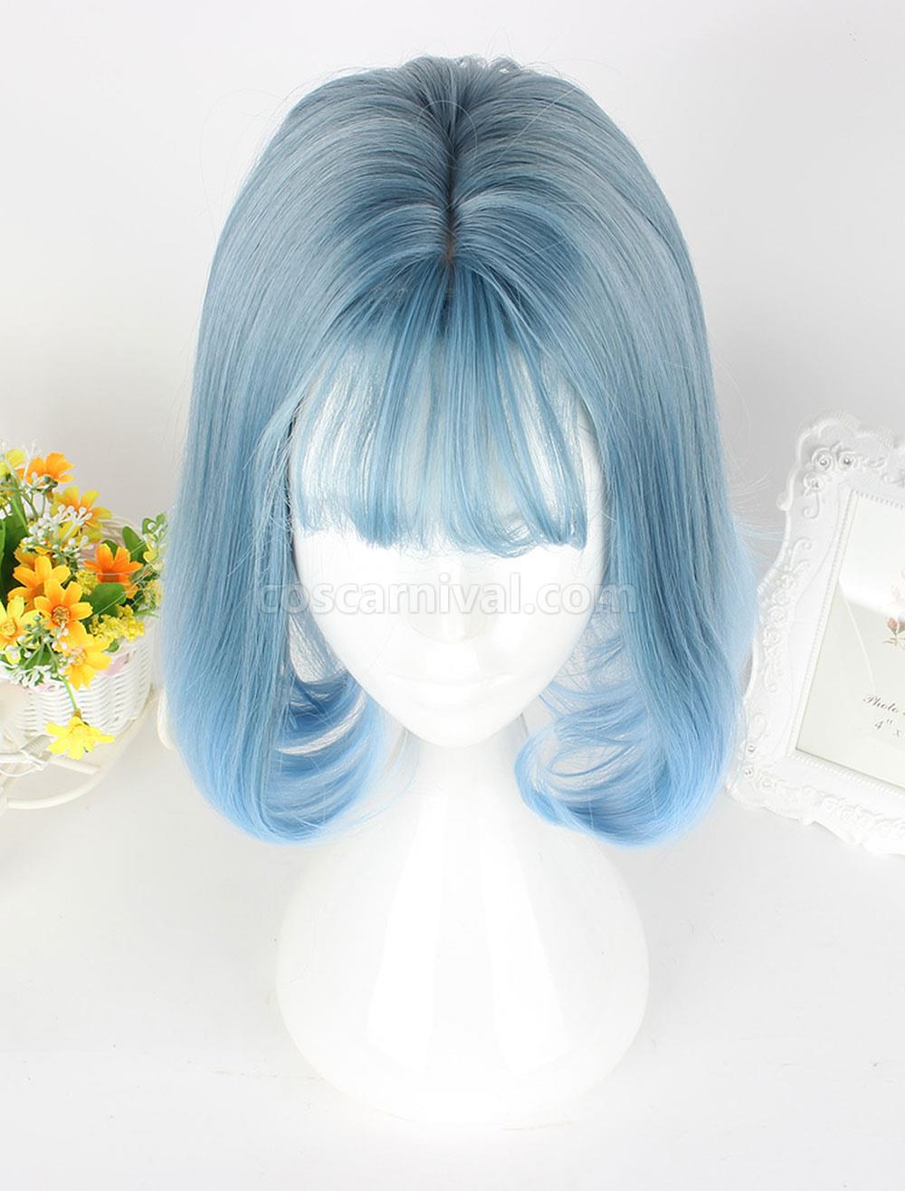 Sweet Lolita Wigs Flaxen Center Parting Short Pageboy Wigs With Bangs