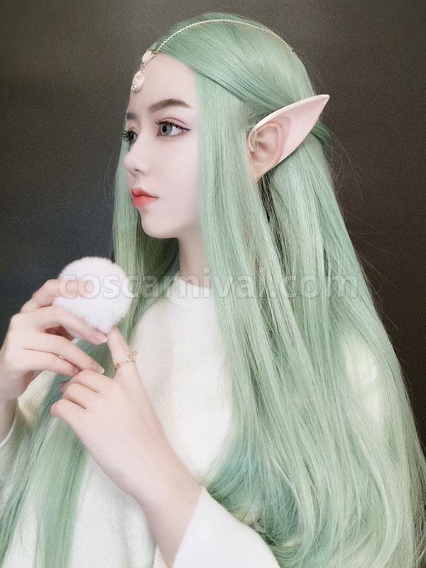 Mint Green Lolita Wigs Long Central Parting Lolita Hair Wig