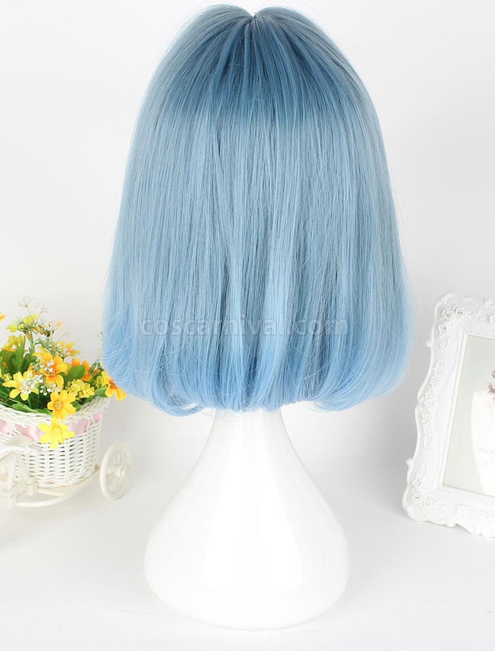 Sweet Lolita Wigs Flaxen Center Parting Short Pageboy Wigs With Bangs