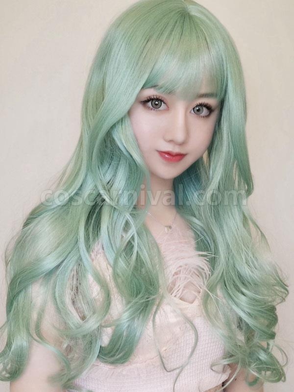 Mint Green Lolita Wig Long Heat Resistant Fiber Lolita Hair Wigs